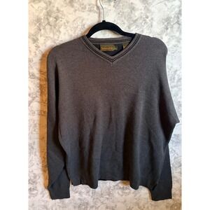 Timberland Mens Gray V Neck Long Sleeve Sweater Size Large‎